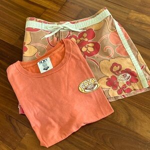 Roxy outfit - board shorts and t-top